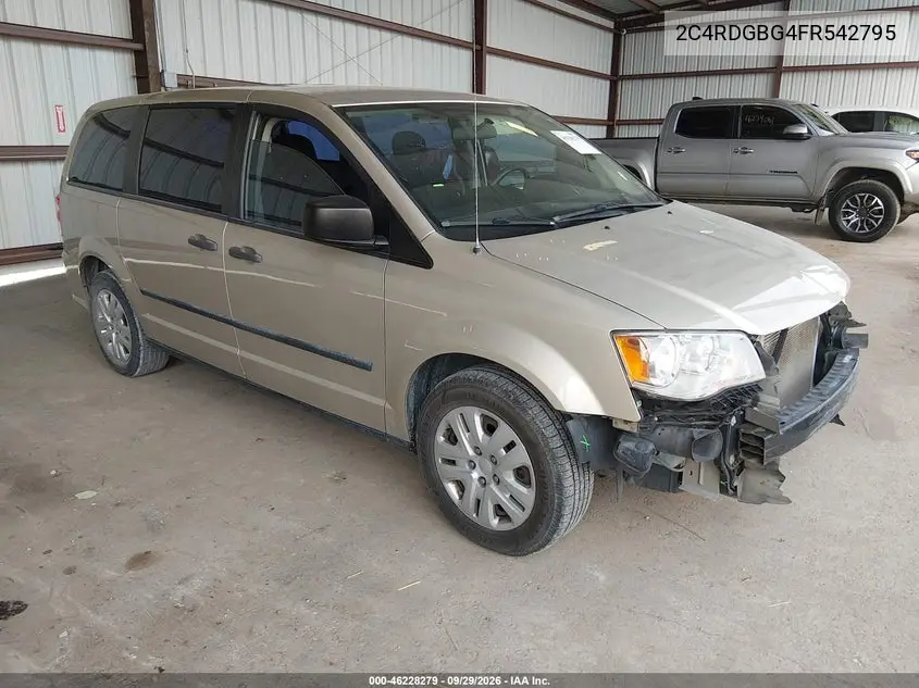 DODGE CARAVAN 2015, VIN 2C4RDGBG4FR542795