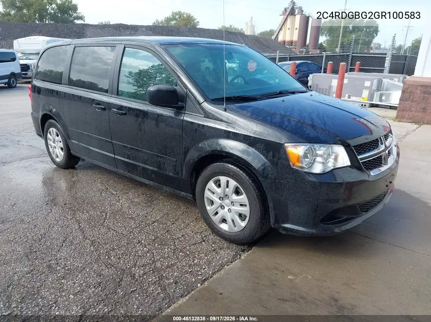 DODGE CARAVAN 2016, VIN 2C4RDGBG2GR100583