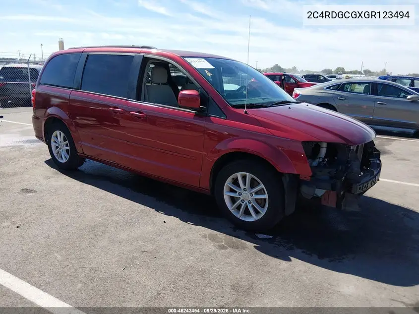 DODGE CARAVAN 2016, VIN 2C4RDGCGXGR123494