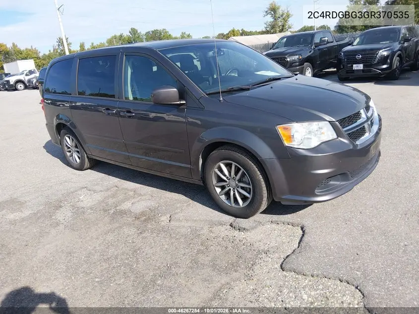 DODGE CARAVAN 2016, VIN 2C4RDGBG3GR370535