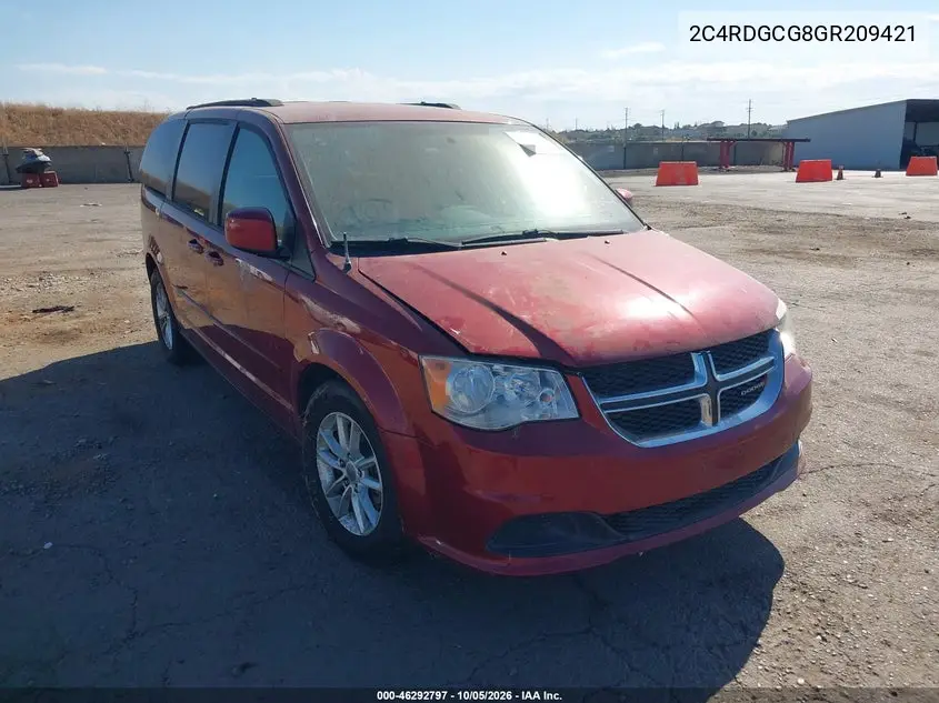 DODGE CARAVAN 2016, VIN 2C4RDGCG8GR209421