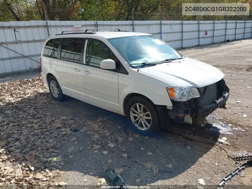 DODGE CARAVAN 2016, VIN 2C4RDGCG1GR322000