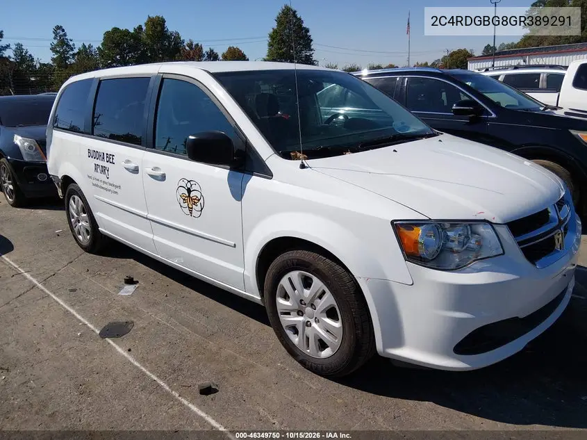 DODGE CARAVAN 2016, VIN 2C4RDGBG8GR389291
