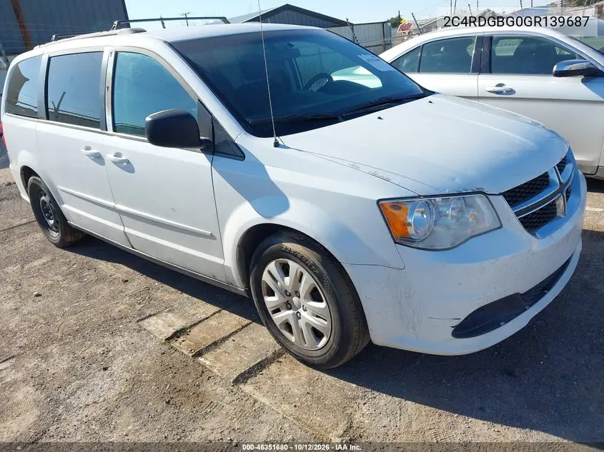 DODGE CARAVAN 2016, VIN 2C4RDGBG0GR139687