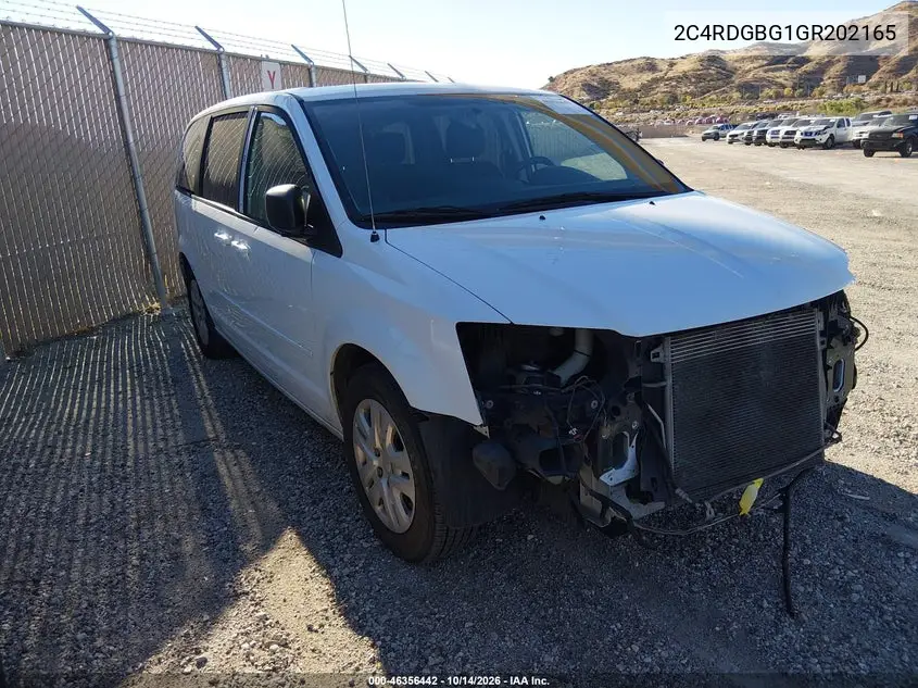 DODGE CARAVAN 2016, VIN 2C4RDGBG1GR202165