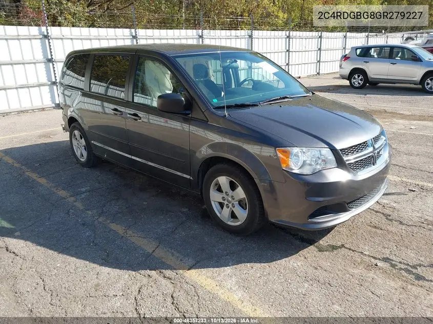 DODGE CARAVAN 2016, VIN 2C4RDGBG8GR279227