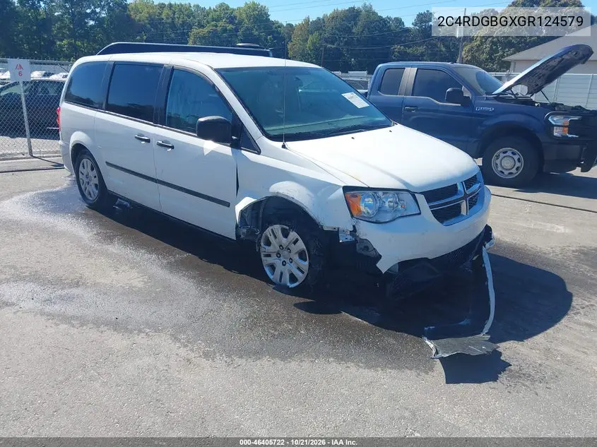 DODGE CARAVAN 2016, VIN 2C4RDGBGXGR124579