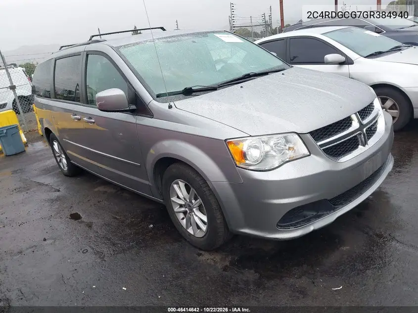 DODGE CARAVAN 2016, VIN 2C4RDGCG7GR384940