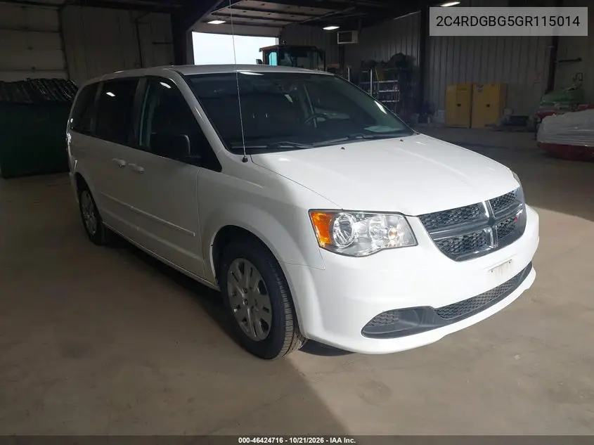 DODGE CARAVAN 2016, VIN 2C4RDGBG5GR115014