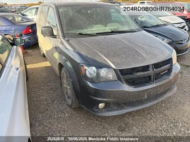 DODGE CARAVAN 2017, VIN 2C4RDGBG0HR784034