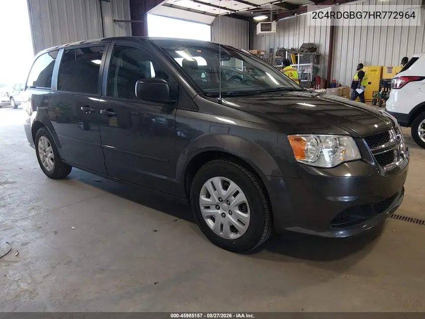 DODGE CARAVAN 2017, VIN 2C4RDGBG7HR772964
