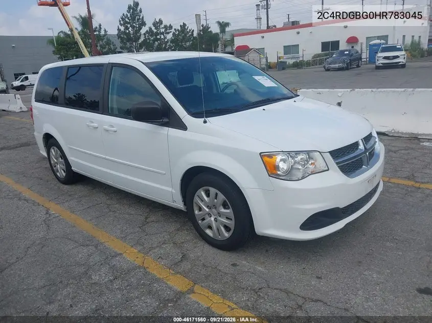 DODGE CARAVAN 2017, VIN 2C4RDGBG0HR783045
