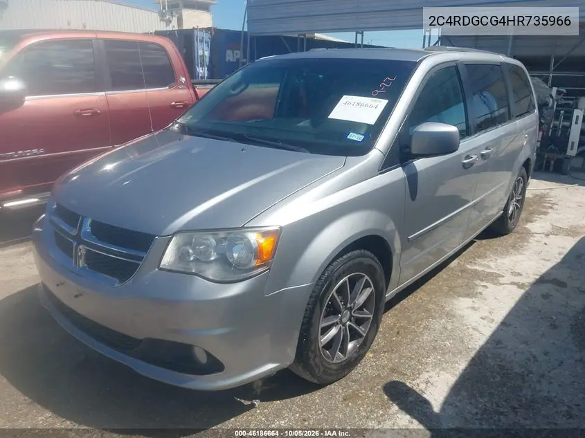 2017 DODGE CARAVAN VIN 2C4RDGCG4HR735966 — фото 2