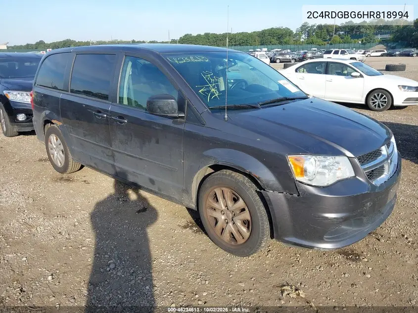 DODGE CARAVAN 2017, VIN 2C4RDGBG6HR818994