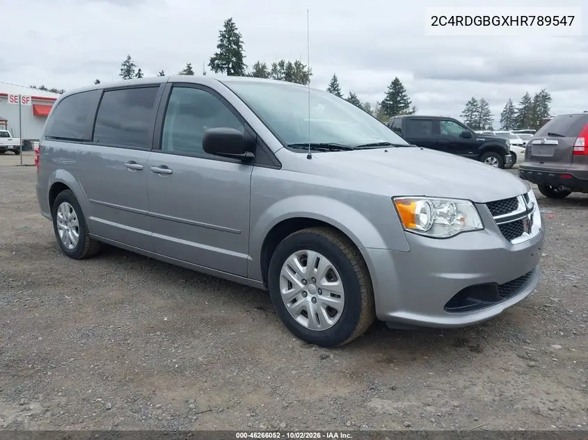 DODGE CARAVAN 2017, VIN 2C4RDGBGXHR789547