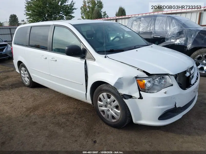 DODGE CARAVAN 2017, VIN 2C4RDGBG3HR733353