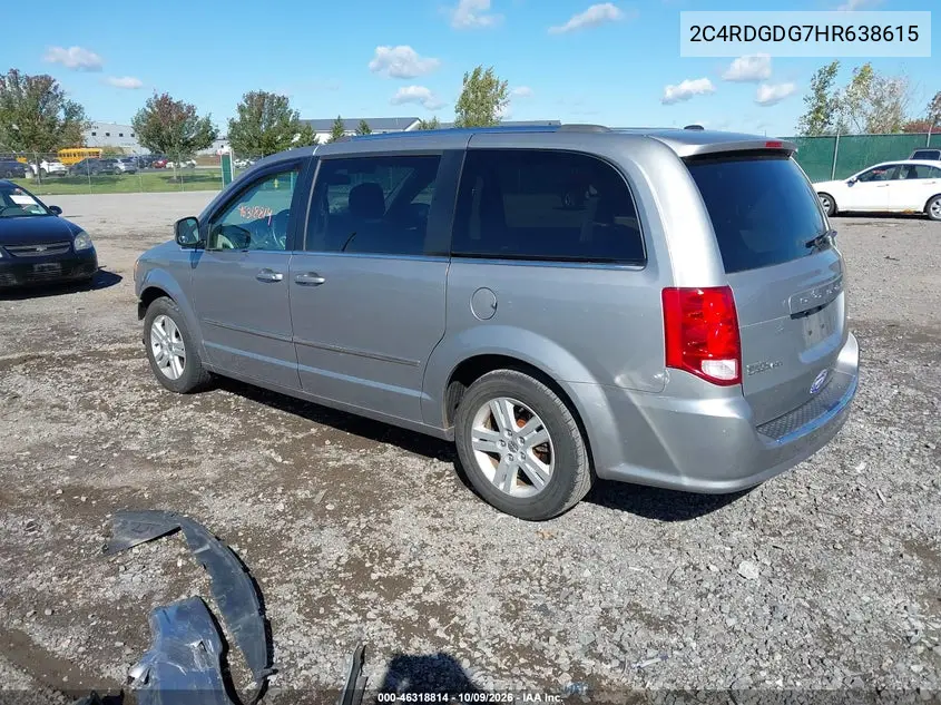 2017 DODGE CARAVAN VIN 2C4RDGDG7HR638615 — фото 3