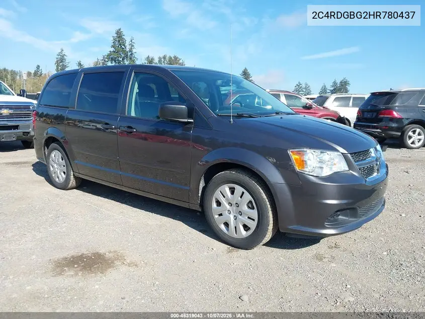 DODGE CARAVAN 2017, VIN 2C4RDGBG2HR780437