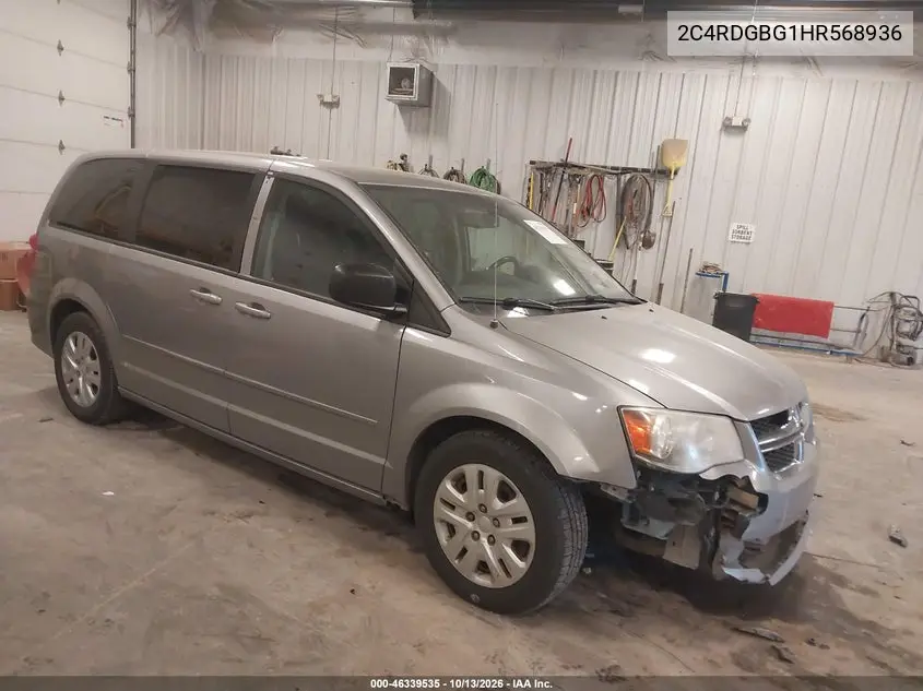 DODGE CARAVAN 2017, VIN 2C4RDGBG1HR568936