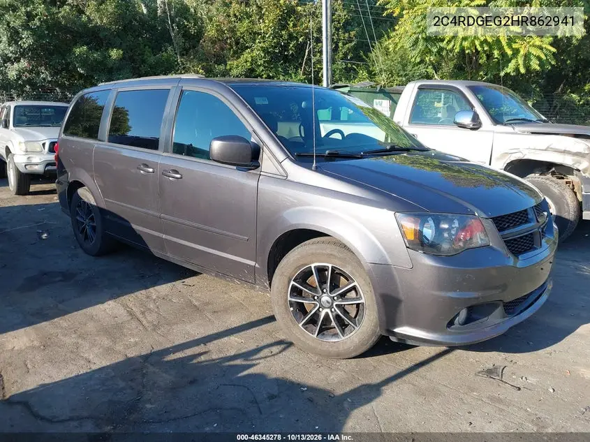 DODGE CARAVAN 2017, VIN 2C4RDGEG2HR862941