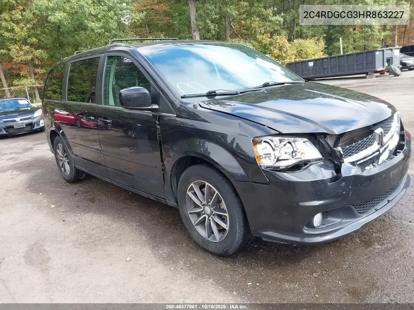 DODGE CARAVAN 2017, VIN 2C4RDGCG3HR863227