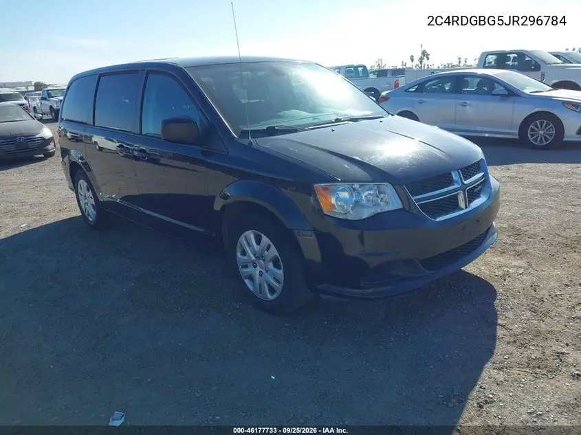 DODGE CARAVAN 2018, VIN 2C4RDGBG5JR296784