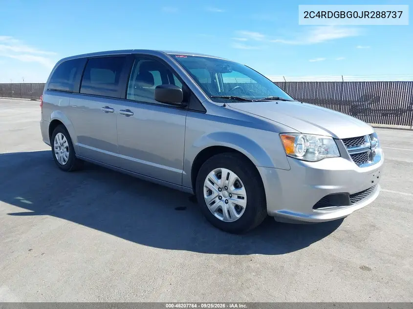 DODGE CARAVAN 2018, VIN 2C4RDGBG0JR288737