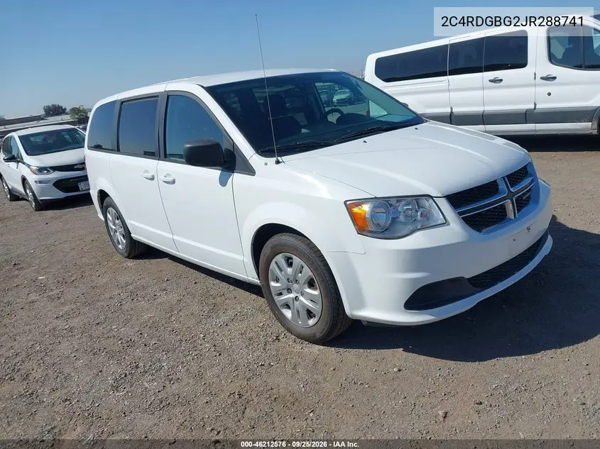 DODGE CARAVAN 2018, VIN 2C4RDGBG2JR288741