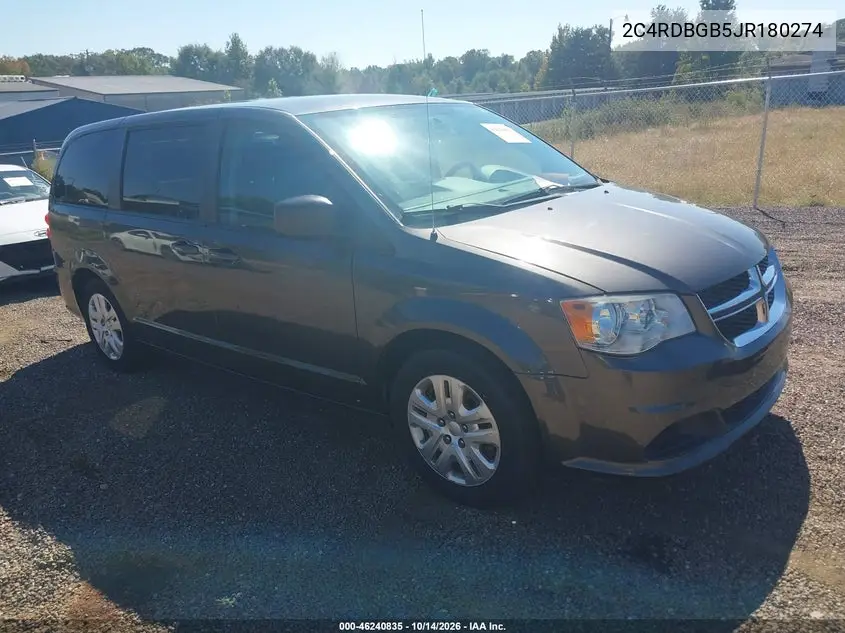 DODGE CARAVAN 2018, VIN 2C4RDBGB5JR180274