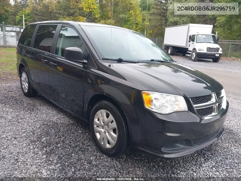 DODGE CARAVAN 2018, VIN 2C4RDGBG6JR296759