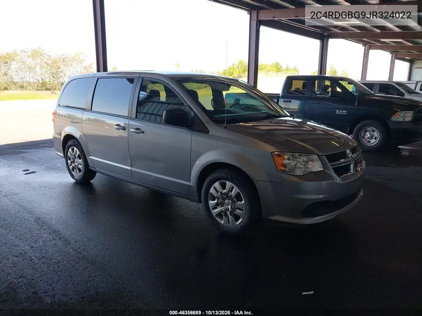 DODGE CARAVAN 2018, VIN 2C4RDGBG9JR324022