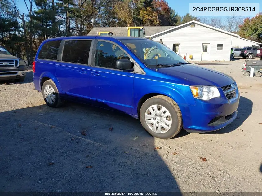 DODGE CARAVAN 2018, VIN 2C4RDGBG5JR308514