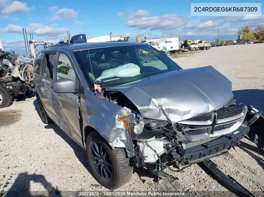 DODGE CARAVAN 2019, VIN 2C4RDGEG6KR687309