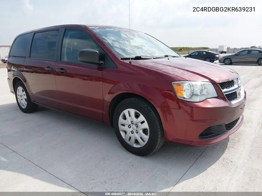 DODGE CARAVAN 2019, VIN 2C4RDGBG2KR639231