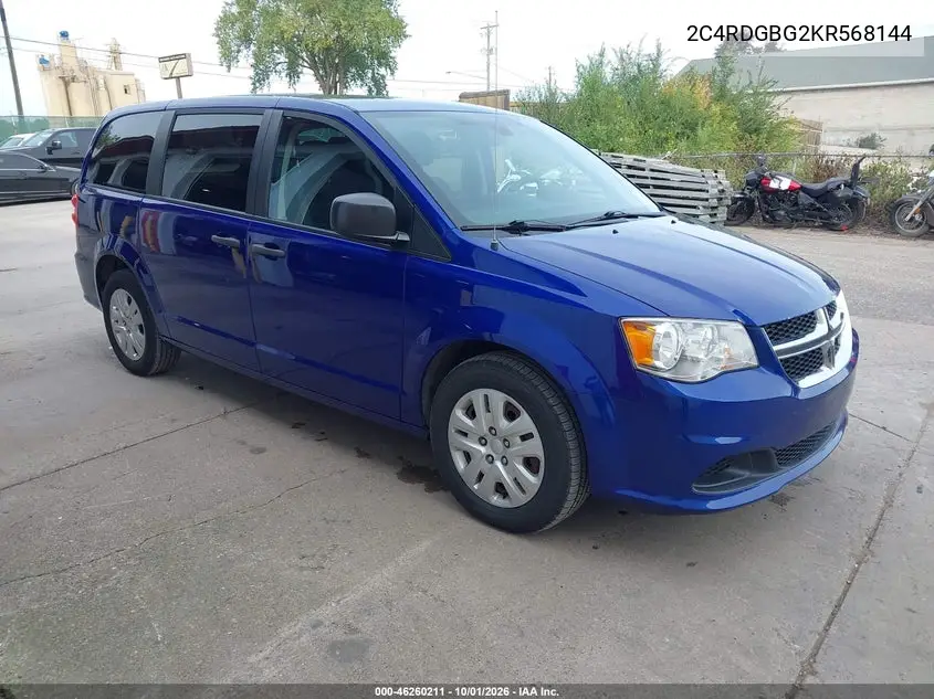 DODGE CARAVAN 2019, VIN 2C4RDGBG2KR568144