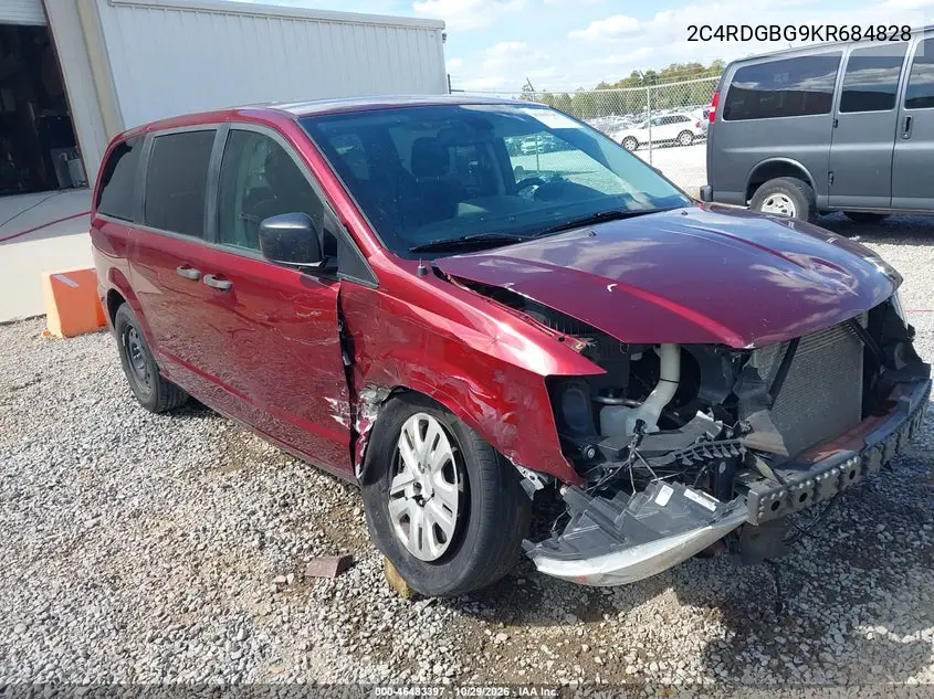 DODGE CARAVAN 2019, VIN 2C4RDGBG9KR684828