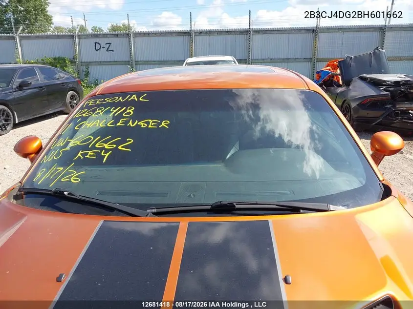 2011 DODGE CHALLENGER VIN 2B3CJ4DG2BH601662 — фото 17