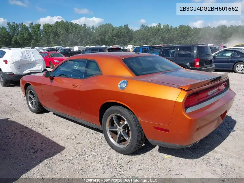 2011 DODGE CHALLENGER VIN 2B3CJ4DG2BH601662 — фото 3