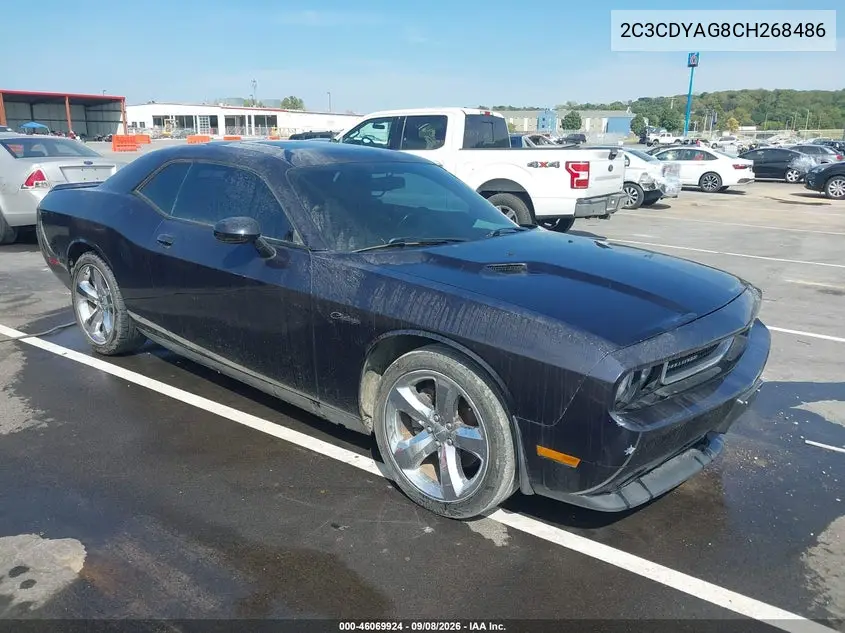 DODGE CHALLENGER 2012, VIN 2C3CDYAG8CH268486