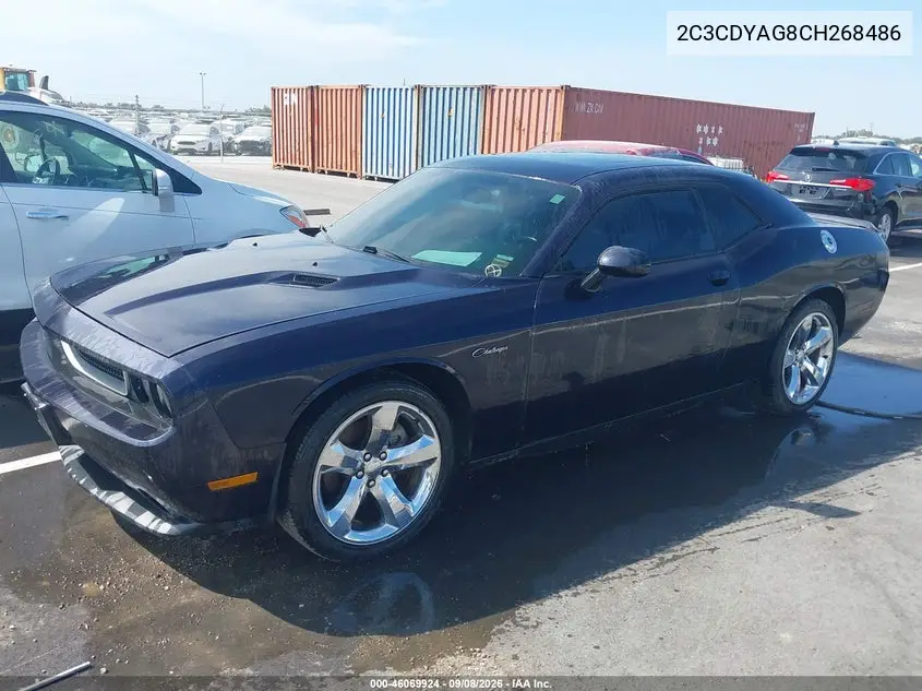 2012 DODGE CHALLENGER VIN 2C3CDYAG8CH268486 — фото 2