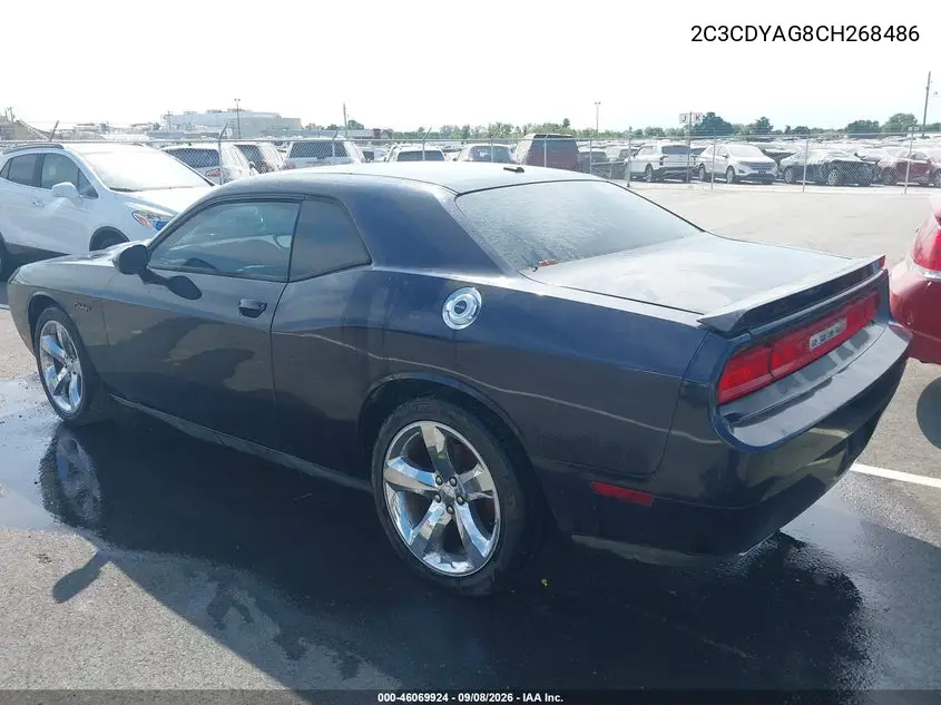 2012 DODGE CHALLENGER VIN 2C3CDYAG8CH268486 — фото 3