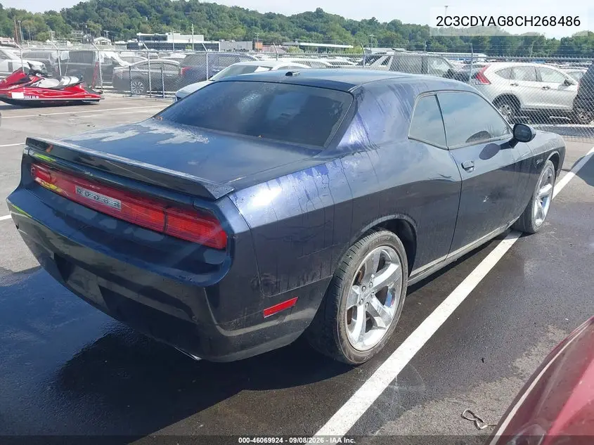 2012 DODGE CHALLENGER VIN 2C3CDYAG8CH268486 — фото 4