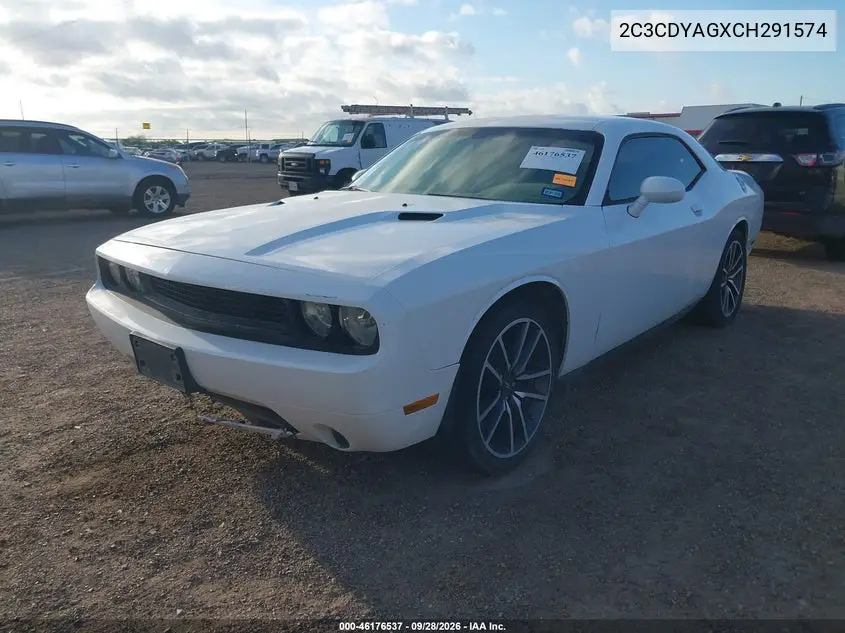 2012 DODGE CHALLENGER VIN 2C3CDYAGXCH291574 — фото 2