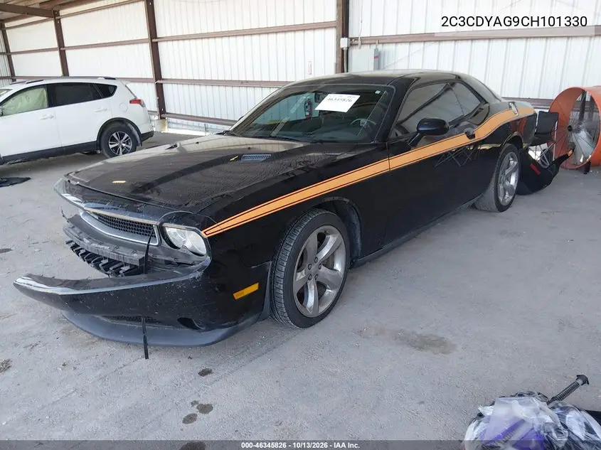 2012 DODGE CHALLENGER VIN 2C3CDYAG9CH101330 — фото 2