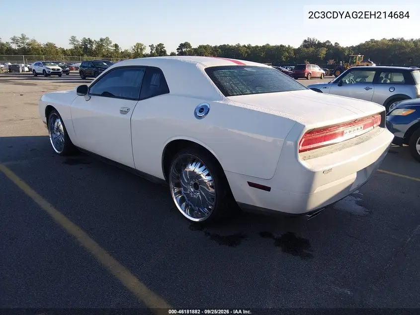 2014 DODGE CHALLENGER VIN 2C3CDYAG2EH214684 — фото 3
