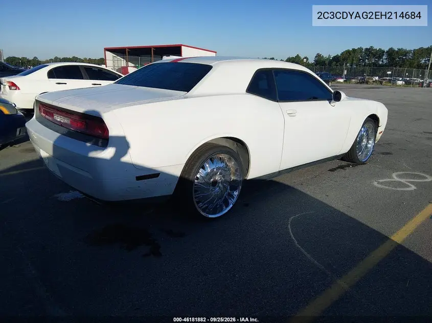 2014 DODGE CHALLENGER VIN 2C3CDYAG2EH214684 — фото 4