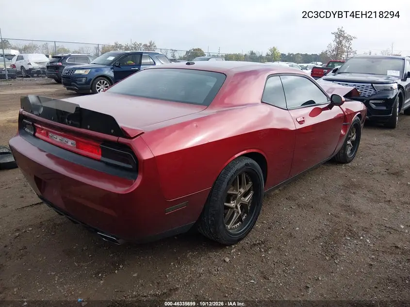 2014 DODGE CHALLENGER VIN 2C3CDYBT4EH218294 — фото 4