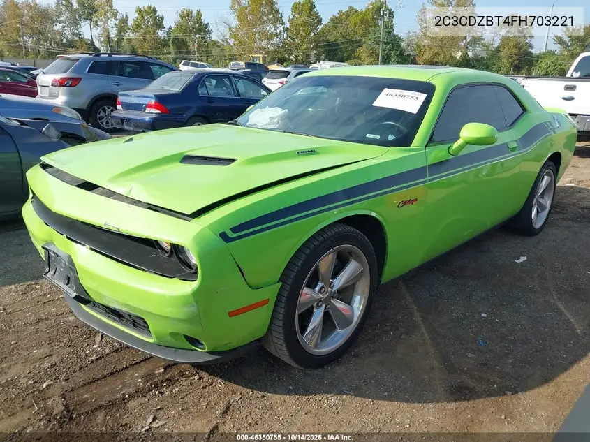 2015 DODGE CHALLENGER VIN 2C3CDZBT4FH703221 — фото 2