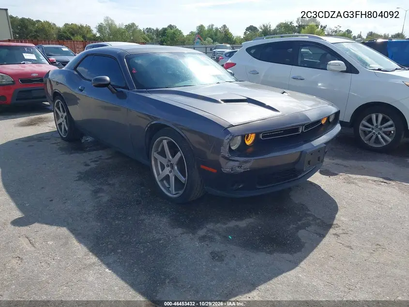 DODGE CHALLENGER 2015, VIN 2C3CDZAG3FH804092