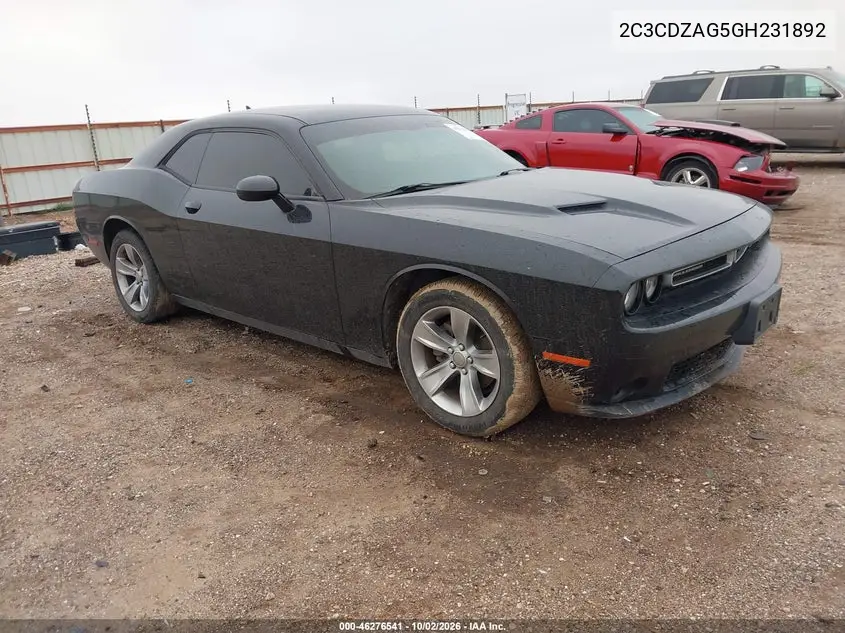 DODGE CHALLENGER 2016, VIN 2C3CDZAG5GH231892